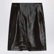Brown Myra Pony-Effect Leather Skirt — LouLou De Saison