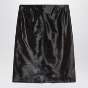 Brown Myra Pony-Effect Leather Skirt — LouLou De Saison