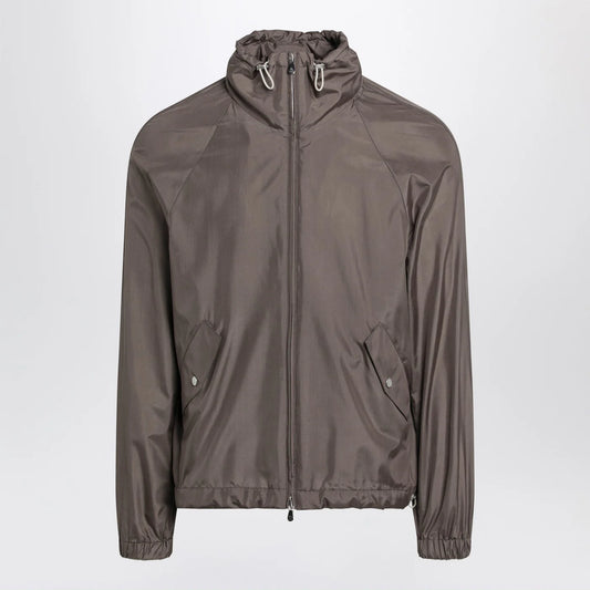 Brunello Cucinelli Taupe silk-blend jacket