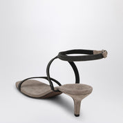 Sandalia Brunello Cucinelli City Grey con tiras preciosas