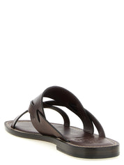 Brunello Cucinelli Leather Sandals for Men — Brown, EU