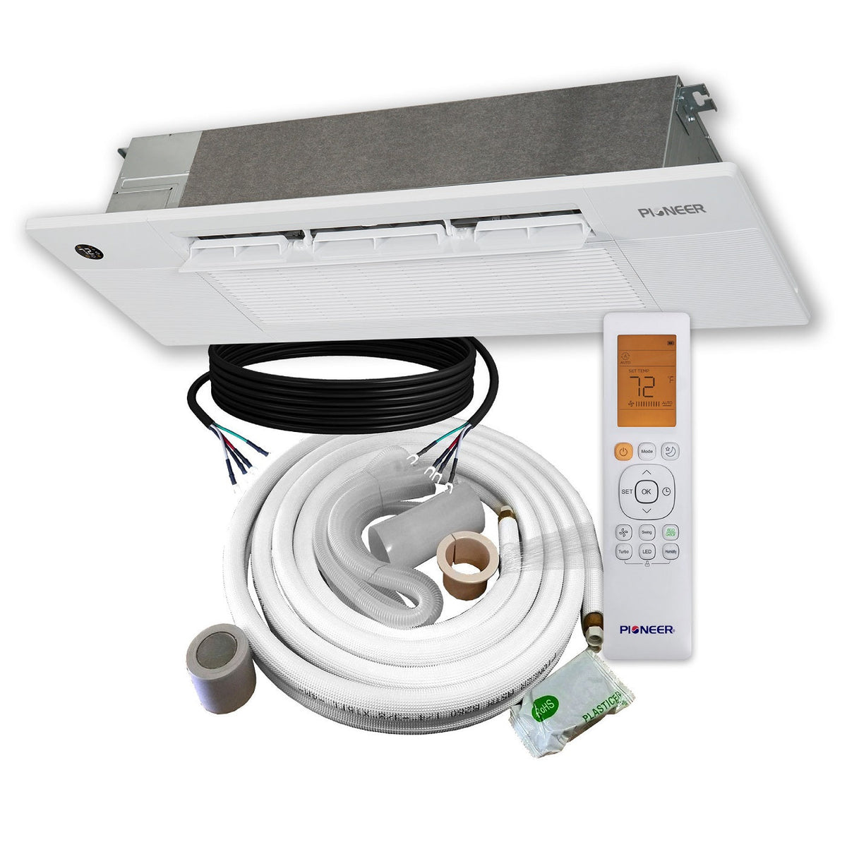 Pioneer Multi Zone 18,000 BTU Quantum Series One-Way Ceiling Cassette Indoor Section Split Inverter++ Air Conditioner Heat Pump 230V - CK018GMFILCFHD-10