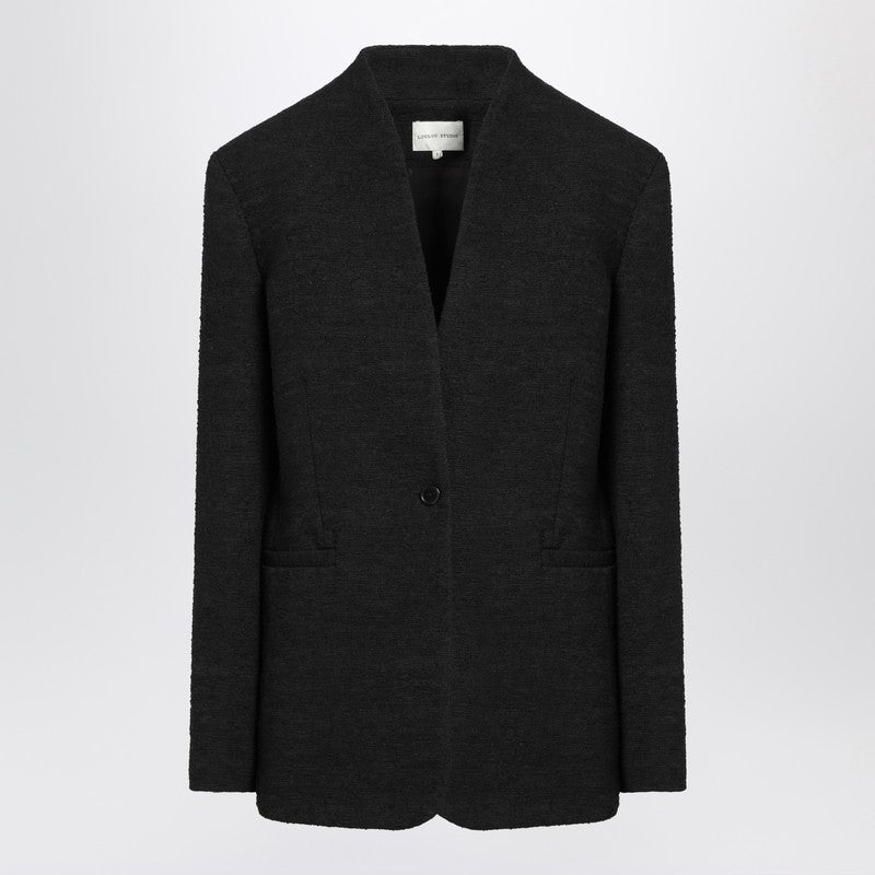 LouLou De Saison Black bouclé single-breasted jacket