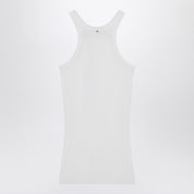 Sportmax White ribbed tank top in silk blend