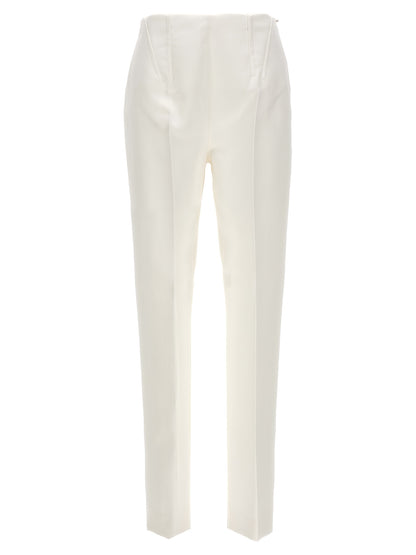 Sportmax Netto Trousers — White Low-Waist Pants