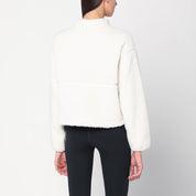 White Cropped Zip‑Up Fleece — The North Face