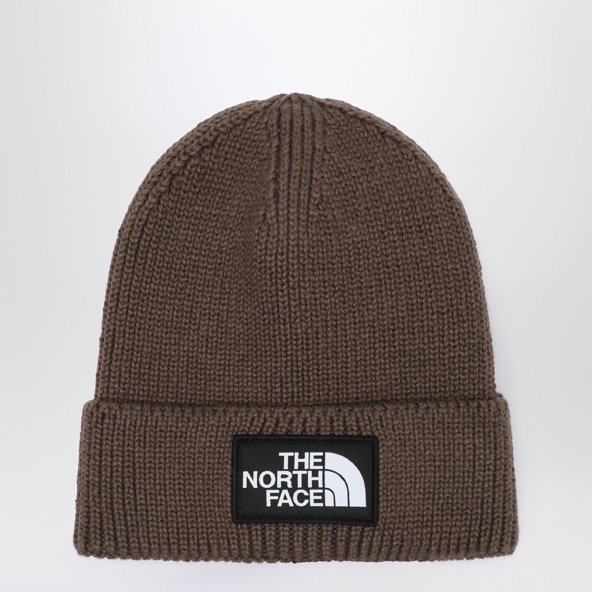 Bonnet marron The North Face avec patch logo