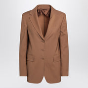 Max Mara Studio Single-breasted jacket in virgin wool hazelnut