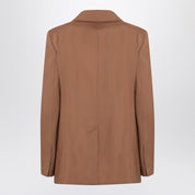 Max Mara Studio Single-breasted jacket in virgin wool hazelnut