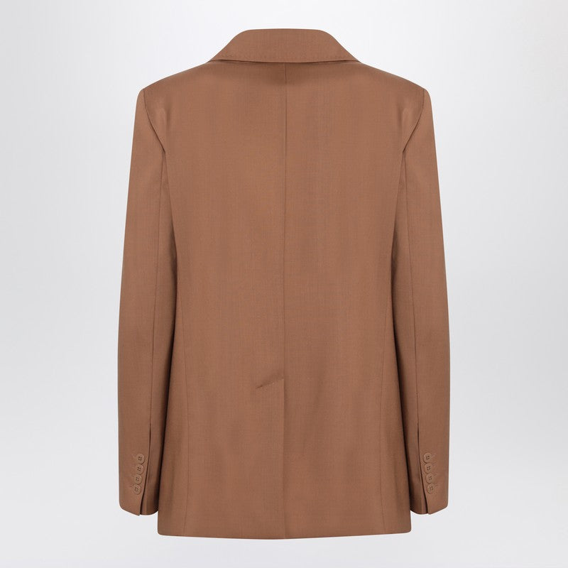 Max Mara Studio Single-breasted jacket in virgin wool hazelnut