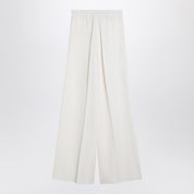 White wool gabardine trousers — Max Mara