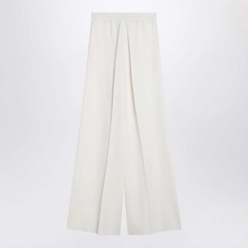 White wool gabardine trousers — Max Mara