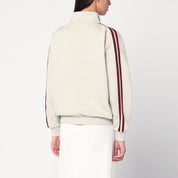 Sudadera con cremallera color marfil/burdeos 6397