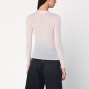 6397 Ivory semi-sheer knit cardigan