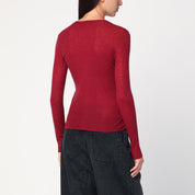 Cárdigan de punto semitransparente burdeos 6397