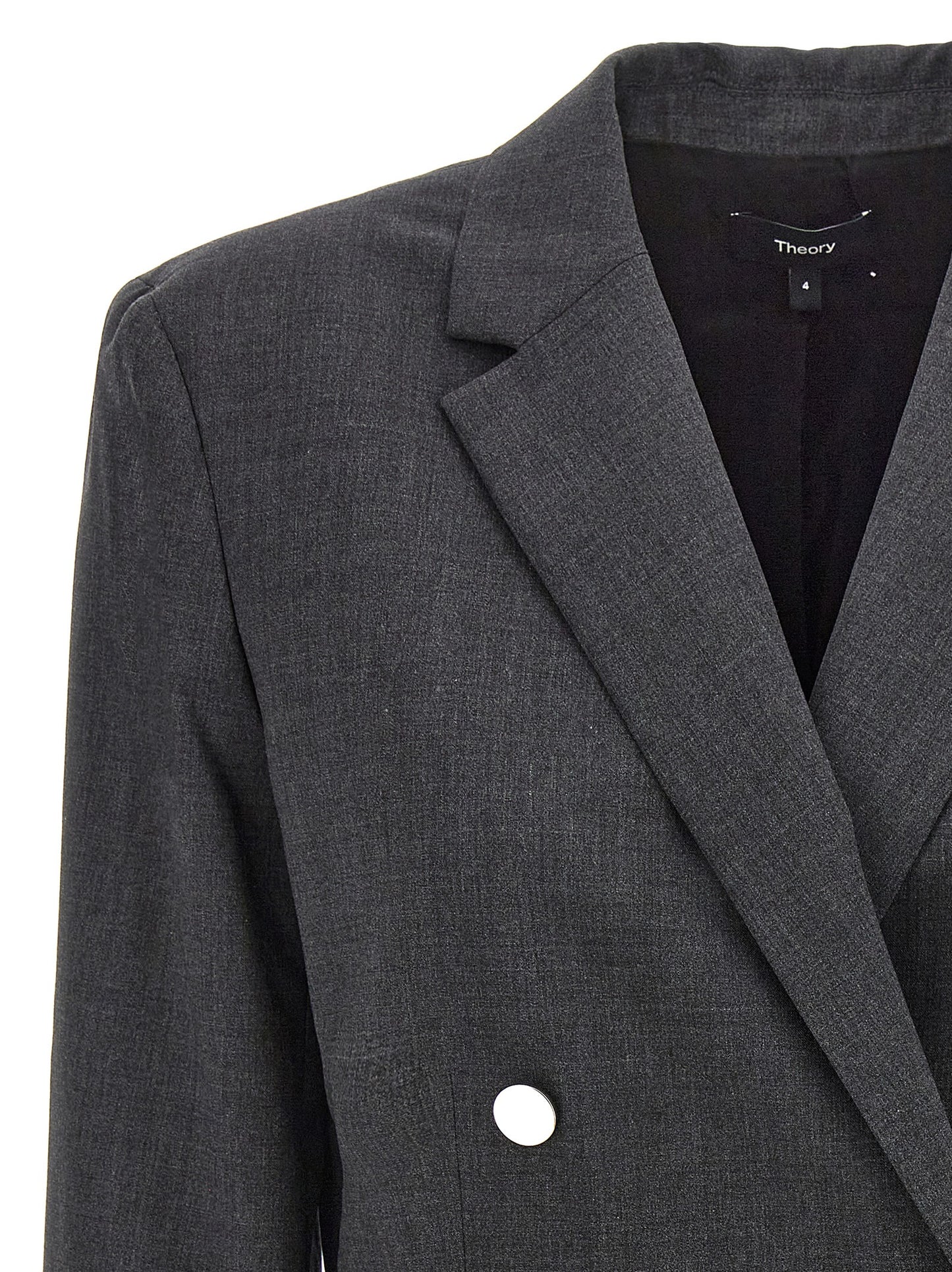 Theory Boxy Blazer — Women's Wool Jacket, Gray