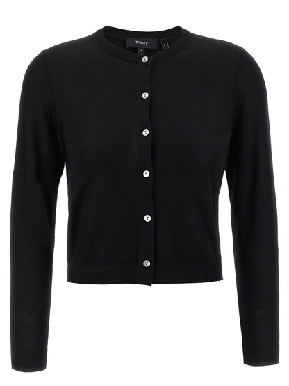 Theory Wool Cropped Cardigan
