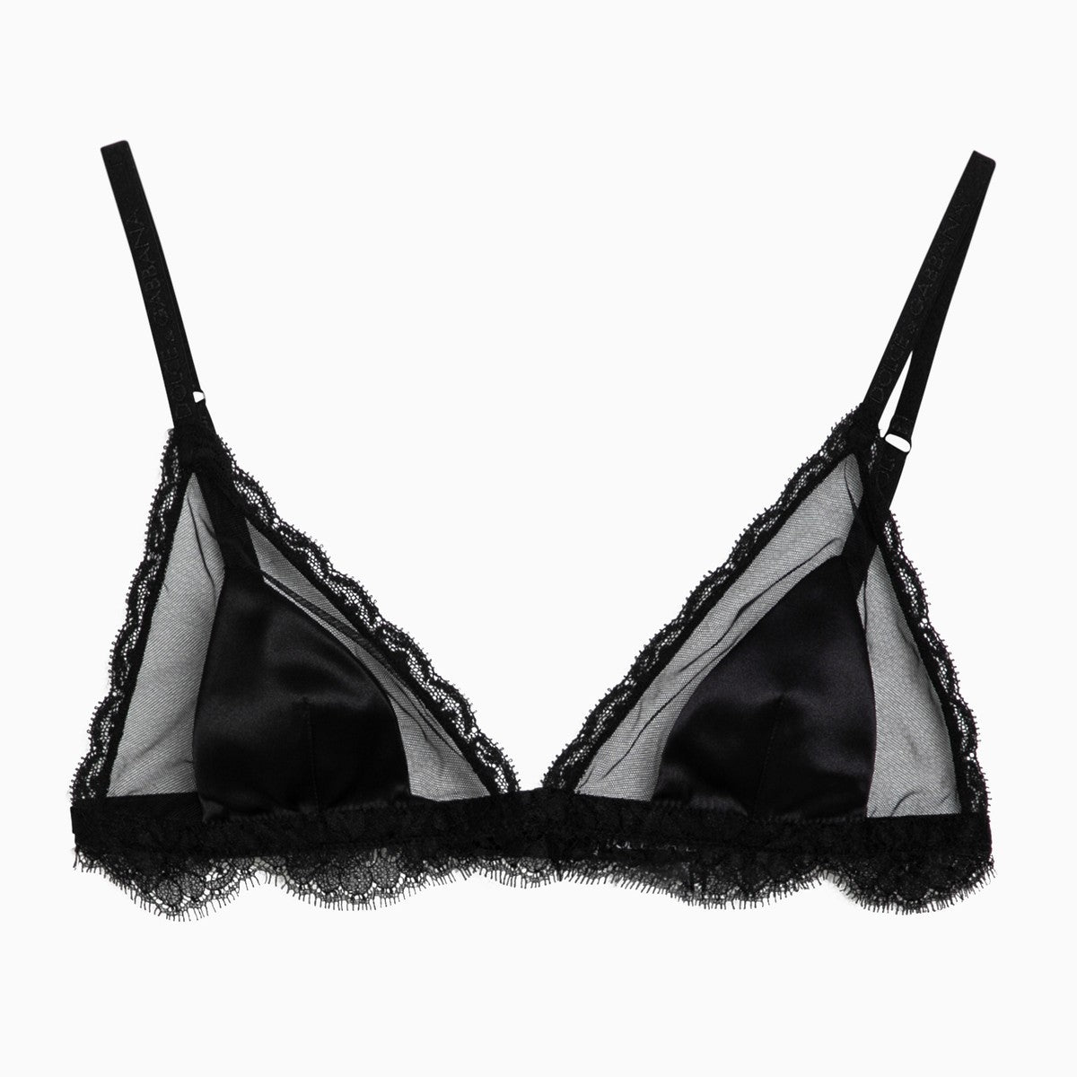 Dolce & Gabbana Black silk satin and lace bra