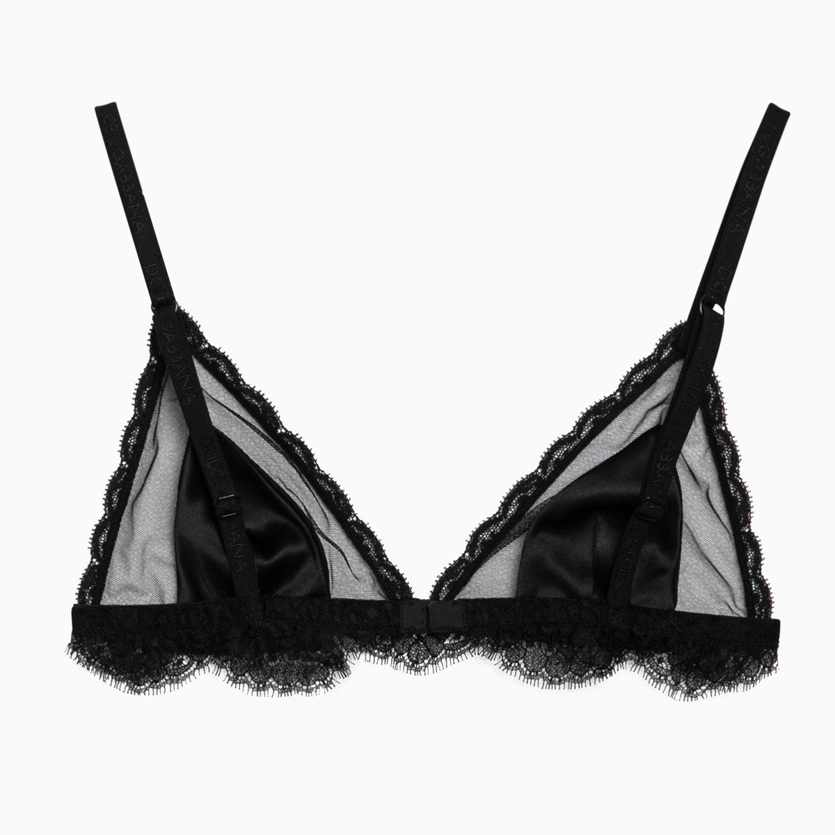 Dolce & Gabbana Black silk satin and lace bra