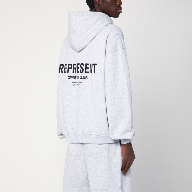Represent Light grey oversized zip sweatshirt in cotton