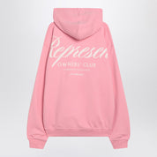 Sweat à capuche rose avec logo en coton