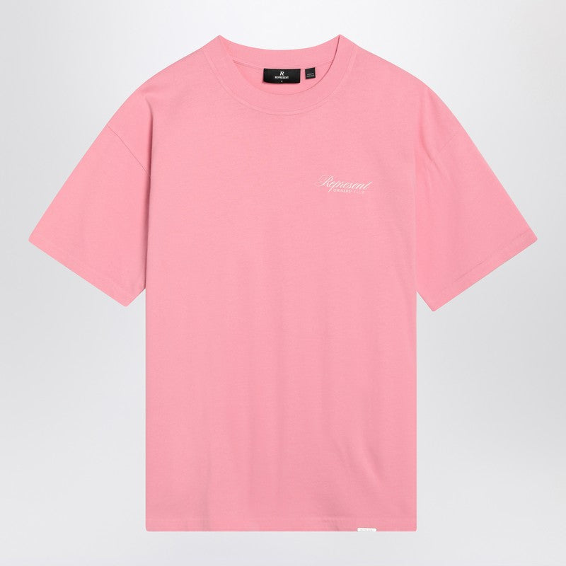 Represent Pink cotton T-shirt with logo
