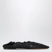 Odissi Black Iris crochet ballerina flats