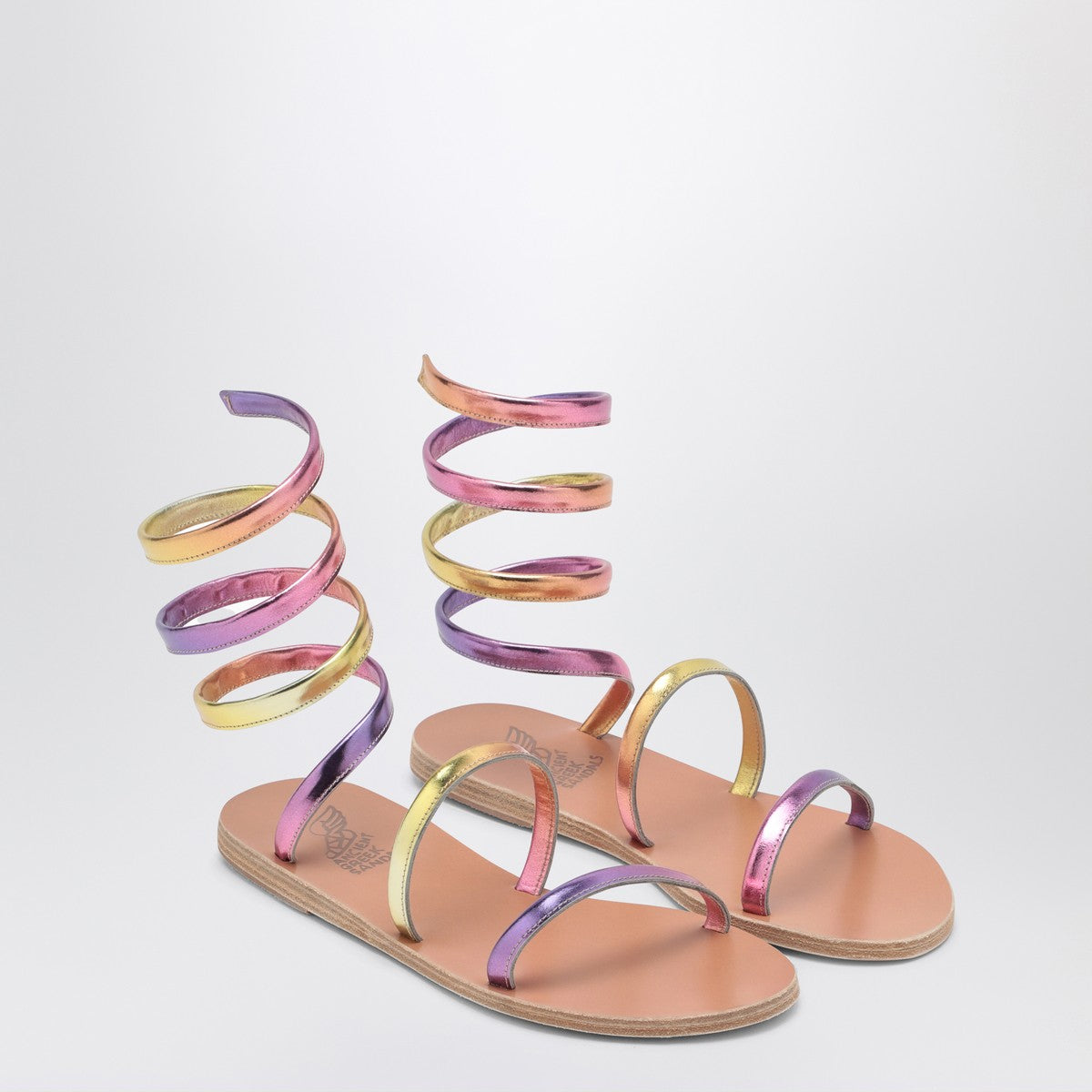 Ancient Greek Sandals Multicoloured Ofis sandal in metallic leather
