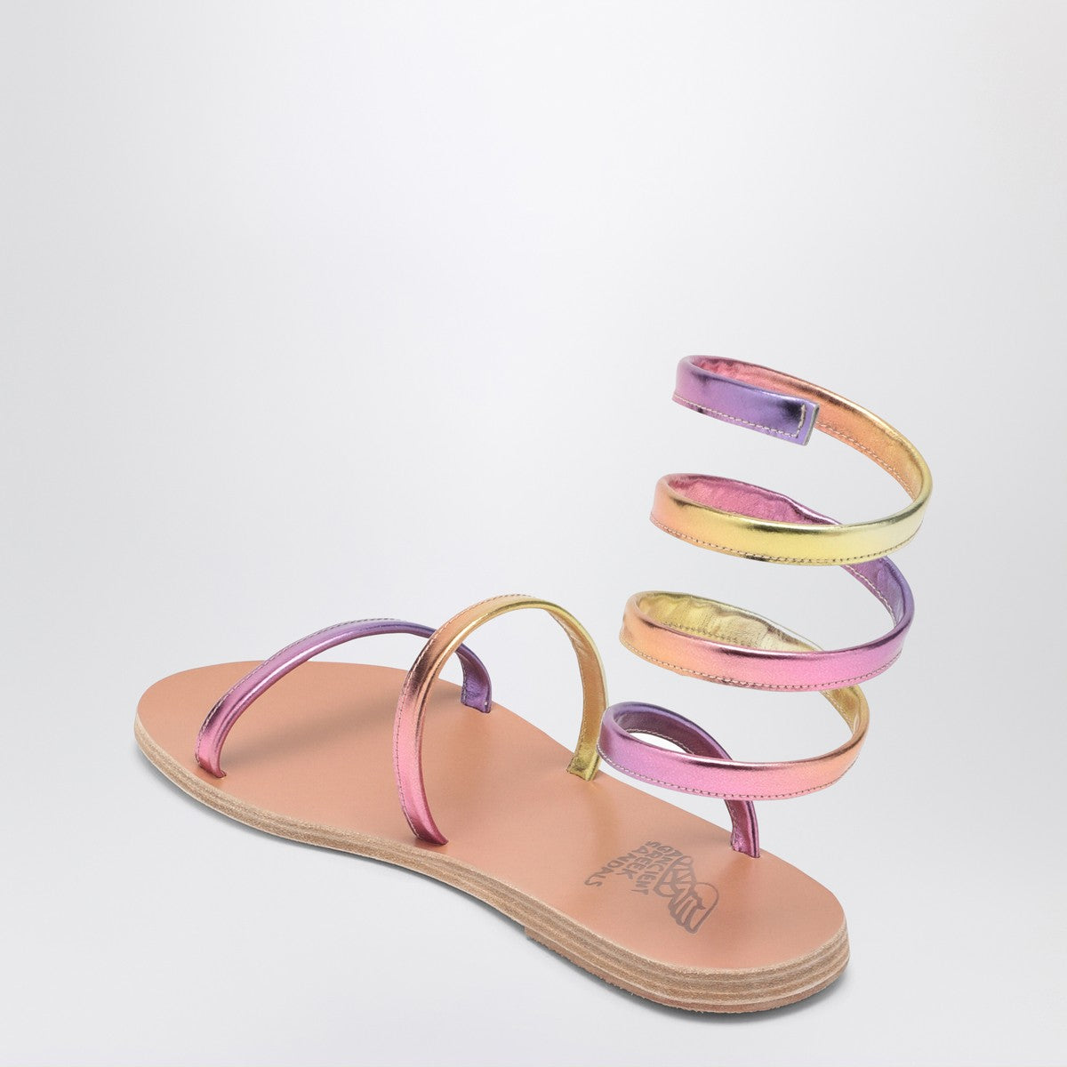 Ancient Greek Sandals Multicoloured Ofis sandal in metallic leather