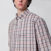 Off White Off-White™ Pink check-pattern shirt with logos