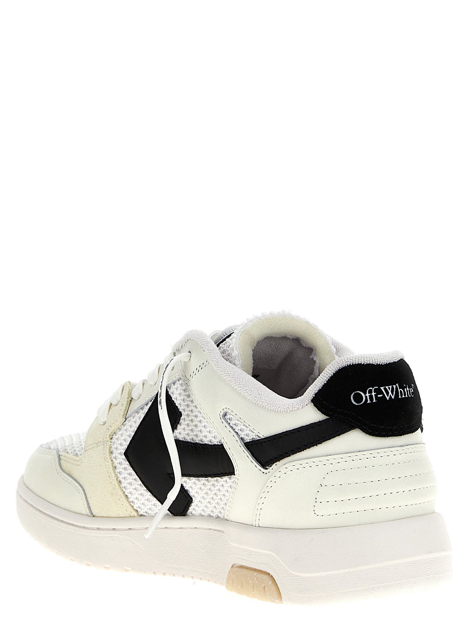 Off White Slim Out Of Office Sneakers for Men — White/Black