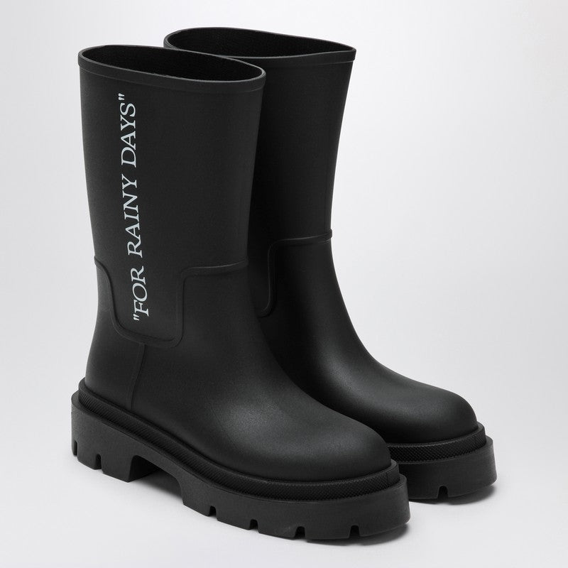 Botas Off White Off-White™ para días lluviosos en goma negra