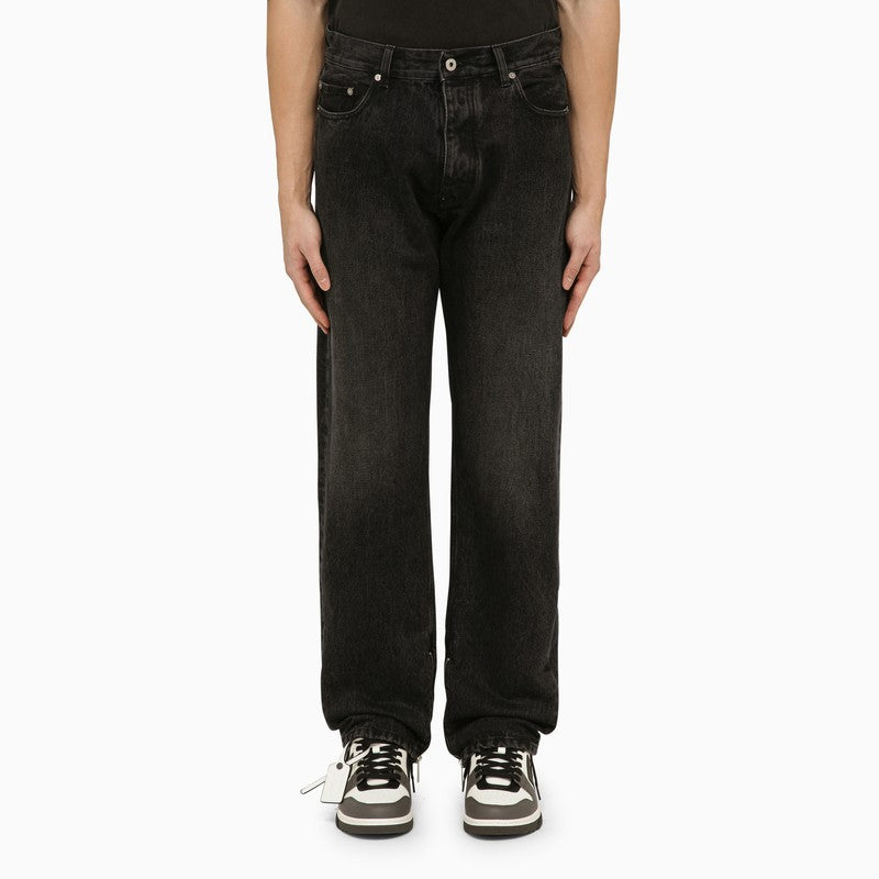 Off-White Black Jeans with Logo Patch — Men’s Luxury Denim