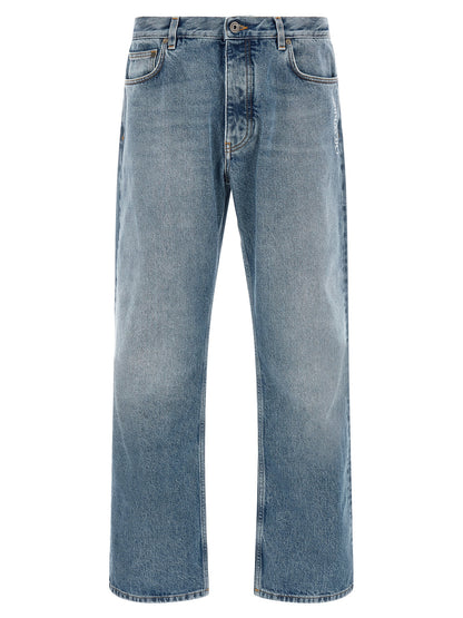Off White Half Arrow Jeans for Men — Light Blue Relaxed Fit