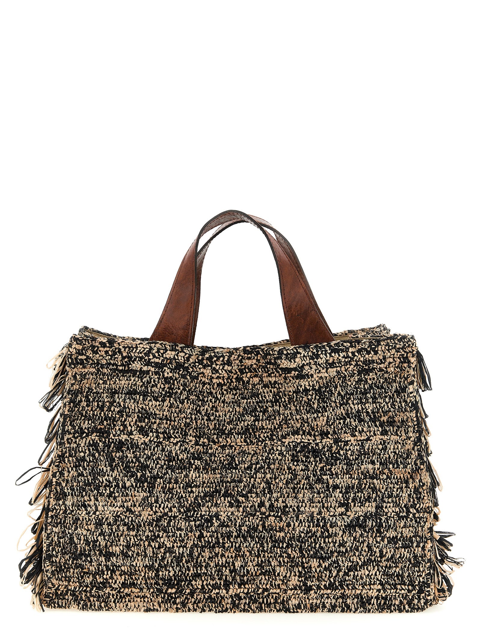 Ibeliv Onja Handbag — Two‑Tone Raffia Shoulder Bag