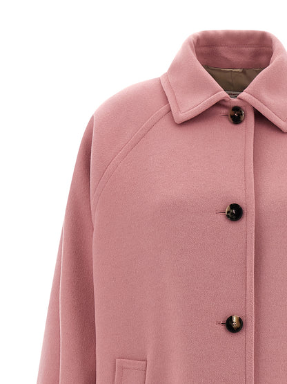 Alberto Biani Wool Coat - Pink Wrap Coat