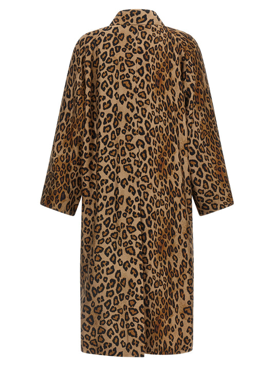 Alberto Biani Silk Trench Coat — Brown Wrap Coat