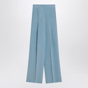 Max Mara Pianoforte wide‑leg silk trousers in sky blue