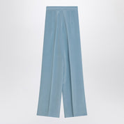 Max Mara Pianoforte wide‑leg silk trousers in sky blue