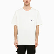 Needles White crew-neck t-shirt with embroidery