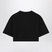 Off-White™ Black Cropped T‑Shirt — Ribbed Cotton Crop