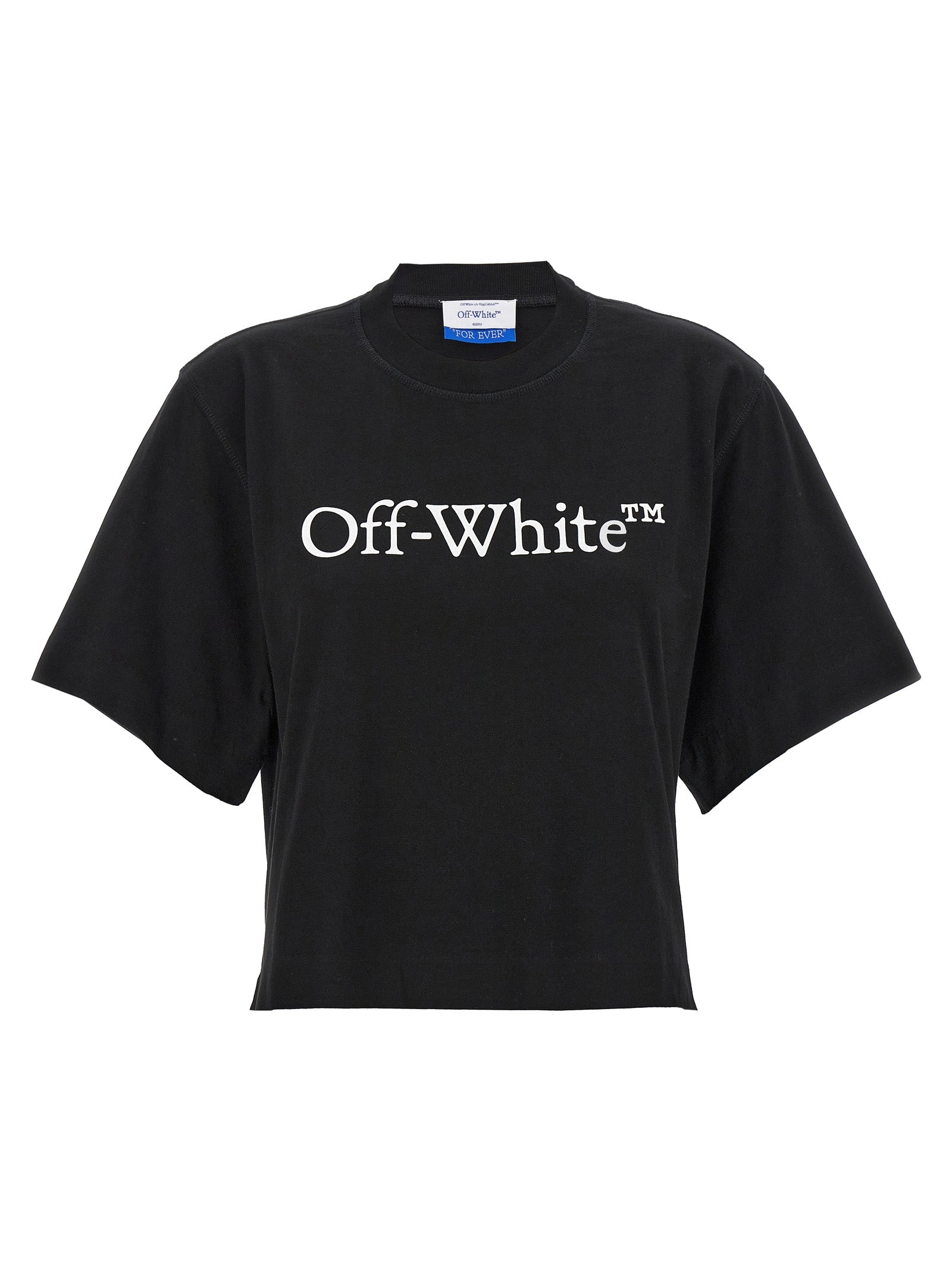 Off White Logo T-shirt — Black Cropped Tee