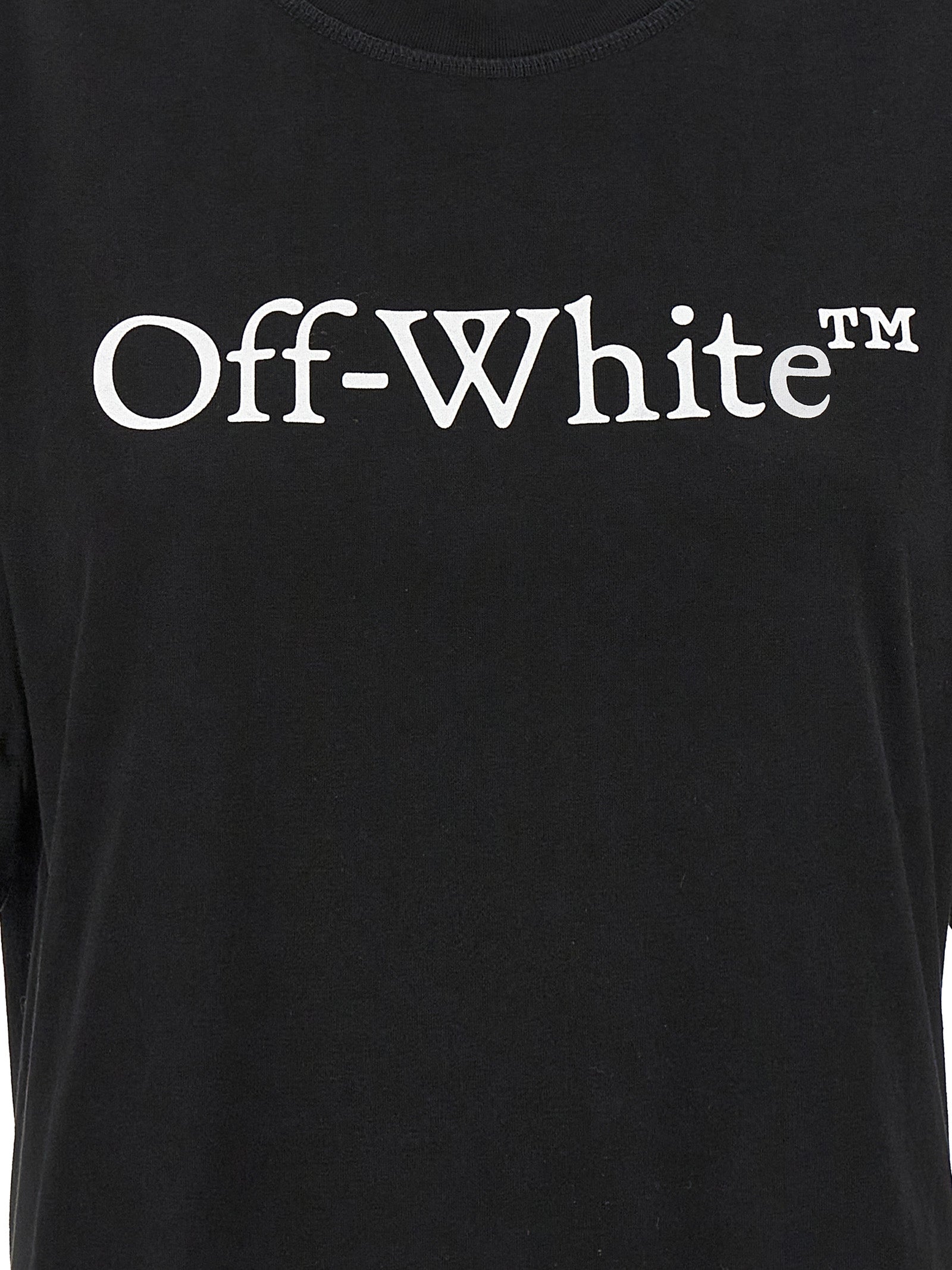 Off White Logo T-shirt — Black Cropped Tee