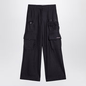 Pantalon cargo à fines rayures gris Off White Off-White™ Wide