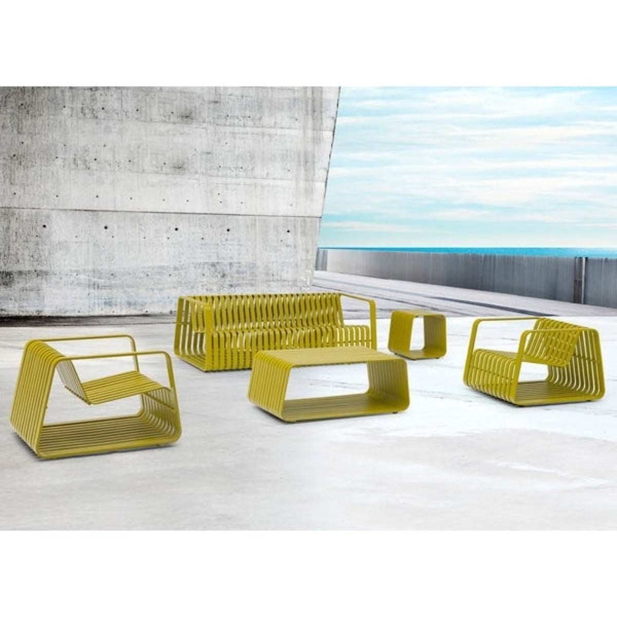 Whiteline Modern Living Ocean Indoor/Outdoor Coffee Table in Olive Green - CT1925