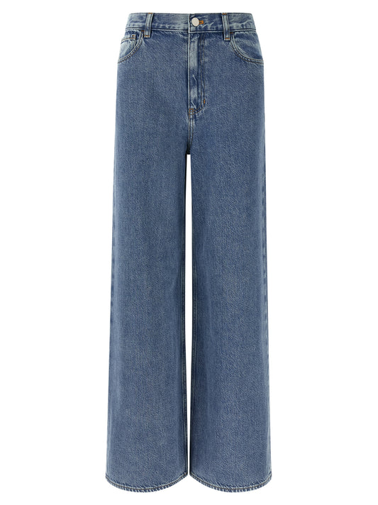 Theory High-Waisted Wide-Leg Jeans — Blue Denim