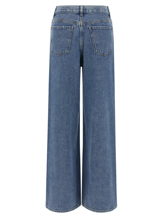Theory High-Waisted Wide-Leg Jeans — Blue Denim