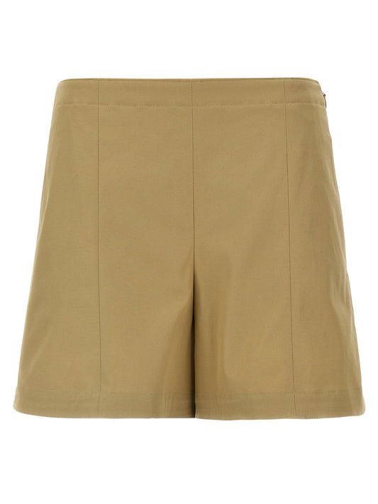 Theory Beige Cotton Shorts — High-Waisted Chic