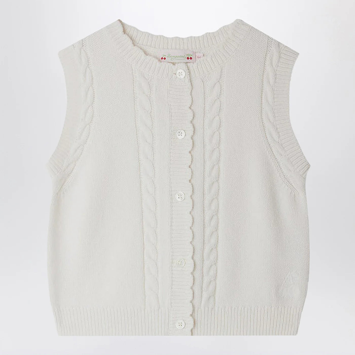 Bonpoint White Jobolene Vest - Knitwear Collection