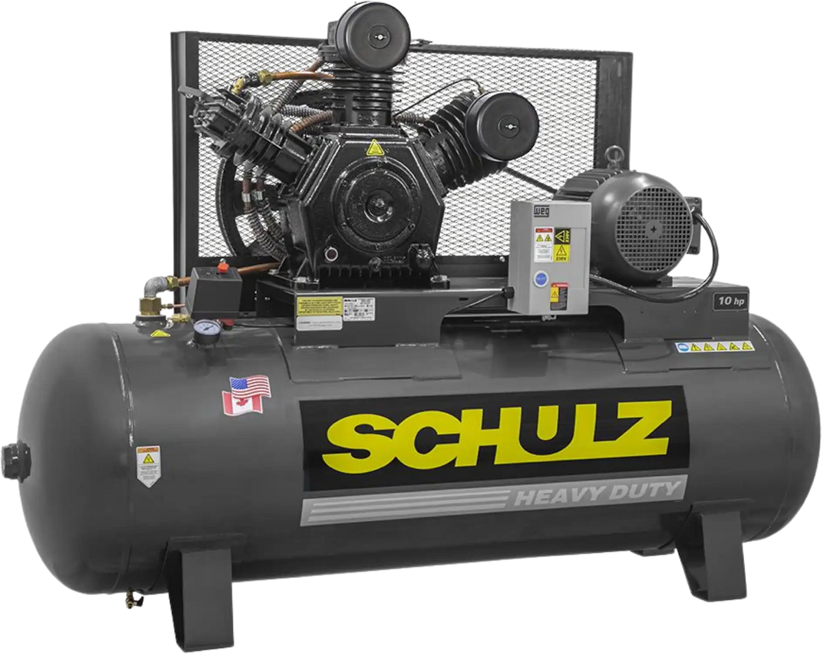 Schulz Premium Series Air Compressor 10 HP 120 gal. 2-Stage 208-230V 3-Phase Horizontal - 932.9344-P